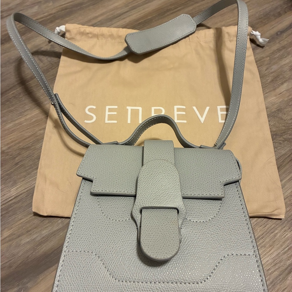Senreve Gray Leather Crossbody Bag